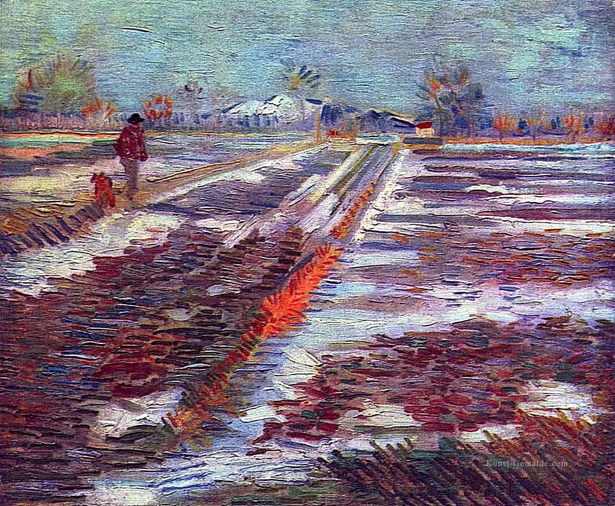 Landschaft mit Schnee Vincent van Gogh Ölgemälde